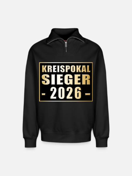 District Cup Winner 2026 - Relaxed Unisex Organic Half Zip Sweatshirt – by SPREAD - black