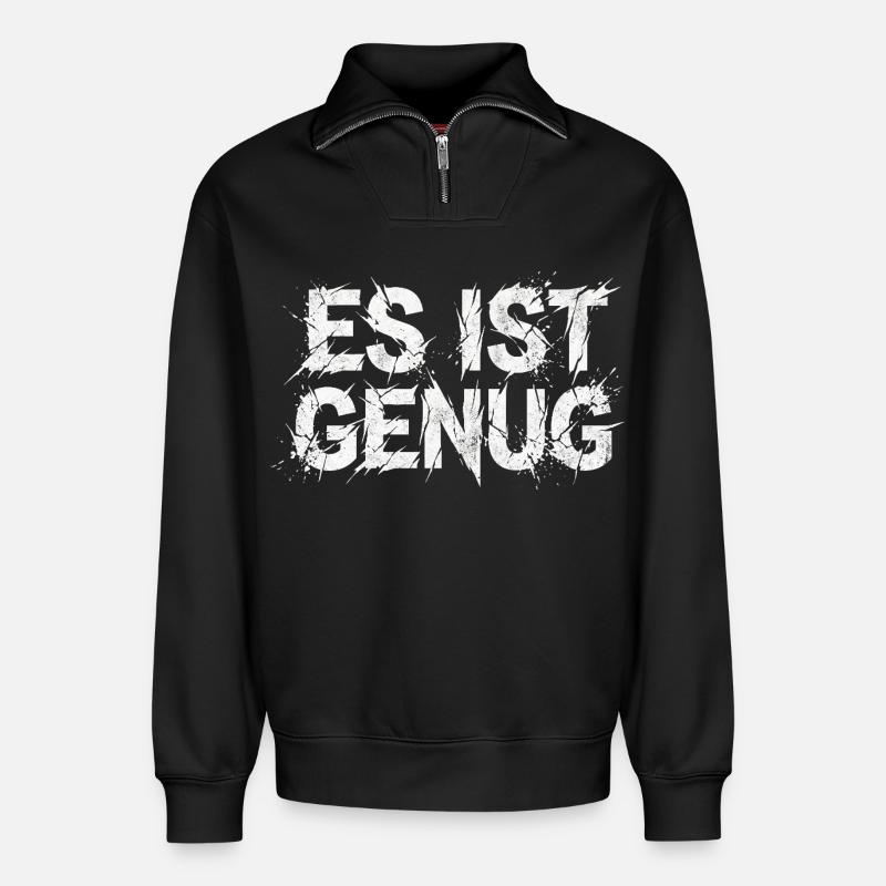 It's enough sarcasm statement - Relaxed Unisex Organic Half Zip Sweatshirt – by SPREAD - black
