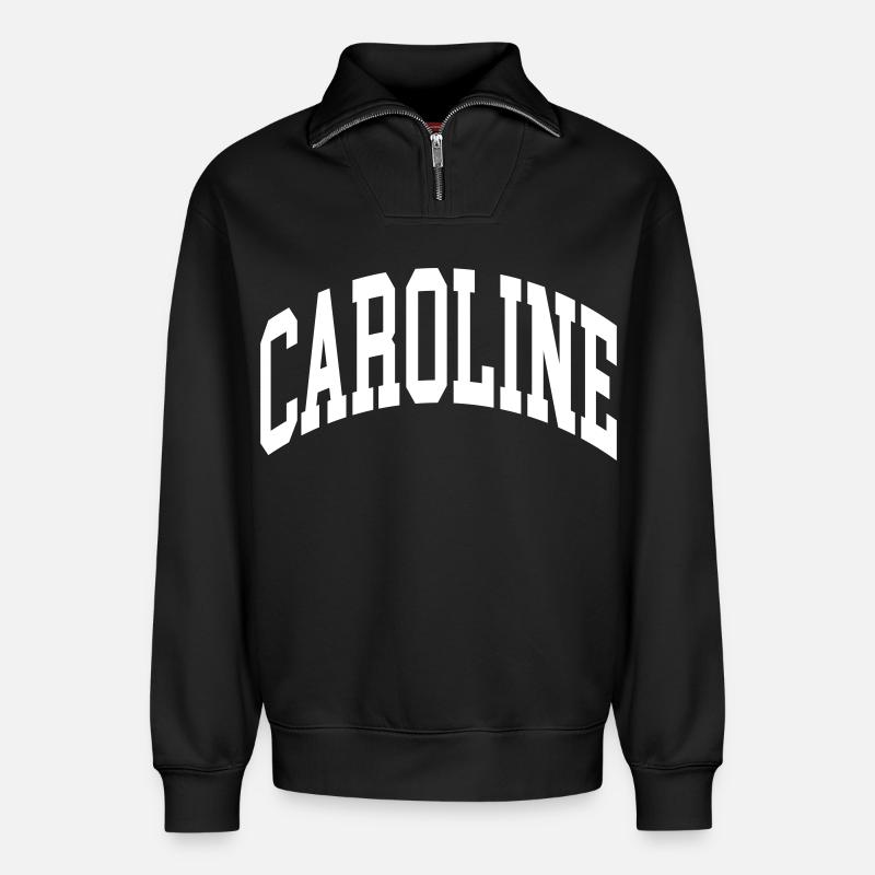 Caroline - Relaxed Unisex Organic Half Zip Sweatshirt – von SPREAD - Schwarz