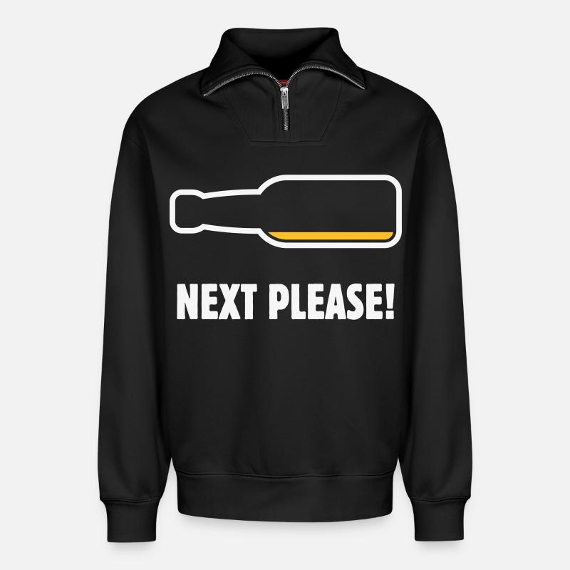 Next Please! (Bier / Bierchen / NEG 2C) - Relaxed Unisex Organic Half Zip Sweatshirt – von SPREAD - Schwarz