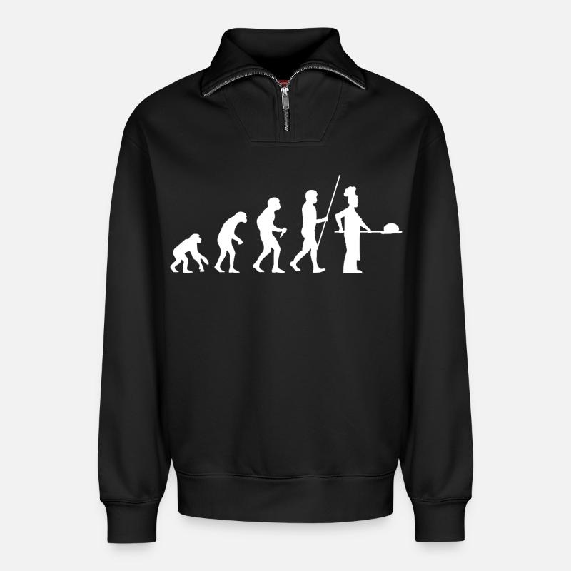 Évolution de Baker - Sweat unisexe décontracté en coton biologique à demi-zip – de SPREAD - noir