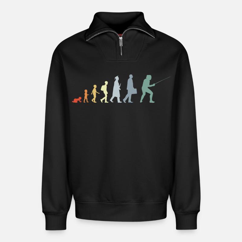 Fencer Evolution - Relaxed Unisex Organic Half Zip Sweatshirt – by SPREAD - black