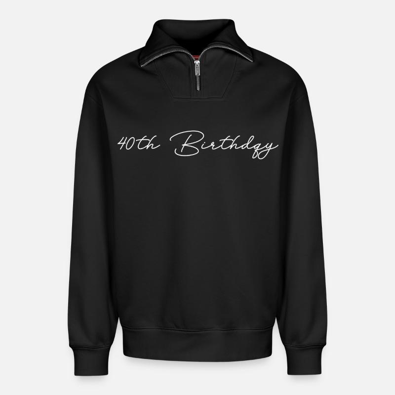 40th Birthday - Relaxed Unisex Organic Half Zip Sweatshirt – von SPREAD - Schwarz