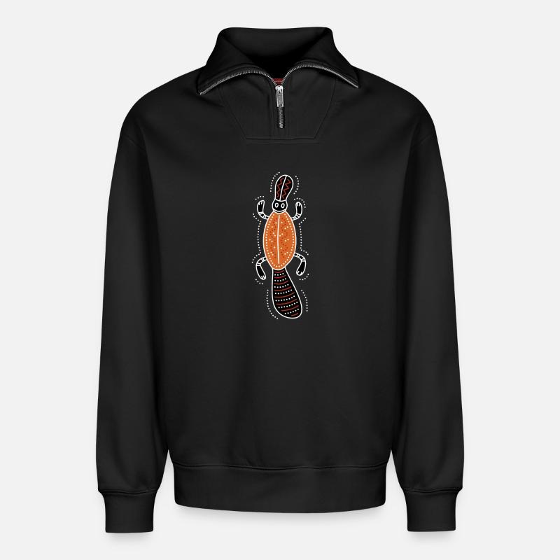 platypus - Relaxed Unisex Organic Half Zip Sweatshirt – von SPREAD - Schwarz