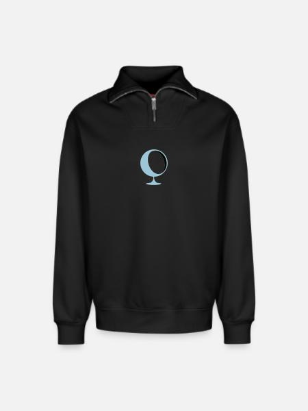retro lounge chair eames panton - Relaxed Unisex Organic Half Zip Sweatshirt – by SPREAD - black