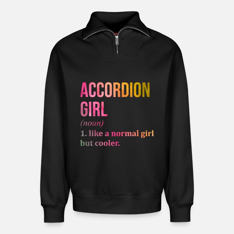 Akkordeon - Relaxed Unisex Organic Half Zip Sweatshirt – von SPREAD - Schwarz