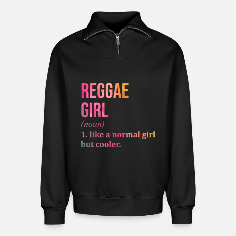 Reggae - Relaxed Unisex Organic Half Zip Sweatshirt – von SPREAD - Schwarz