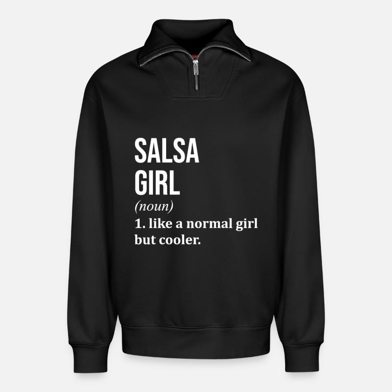 Salsa - Relaxed Unisex Organic Half Zip Sweatshirt – von SPREAD - Schwarz