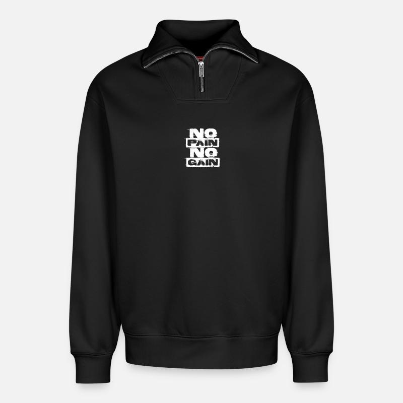 Ohne Fleiß kein Preis - Relaxed Unisex Organic Half Zip Sweatshirt – von SPREAD - Schwarz