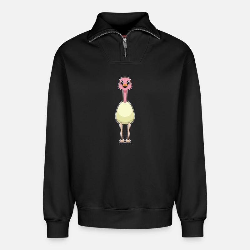 Flamingo Egg - Relaxed Unisex Organic Half Zip Sweatshirt – by SPREAD - black