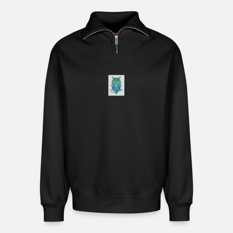 GoVoR_EULE - Sweat unisexe décontracté en coton biologique à demi-zip – de SPREAD - noir