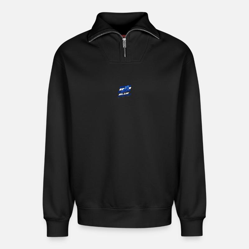 Blue Racer - Relaxed Unisex Organic Half Zip Sweatshirt – by SPREAD - black
