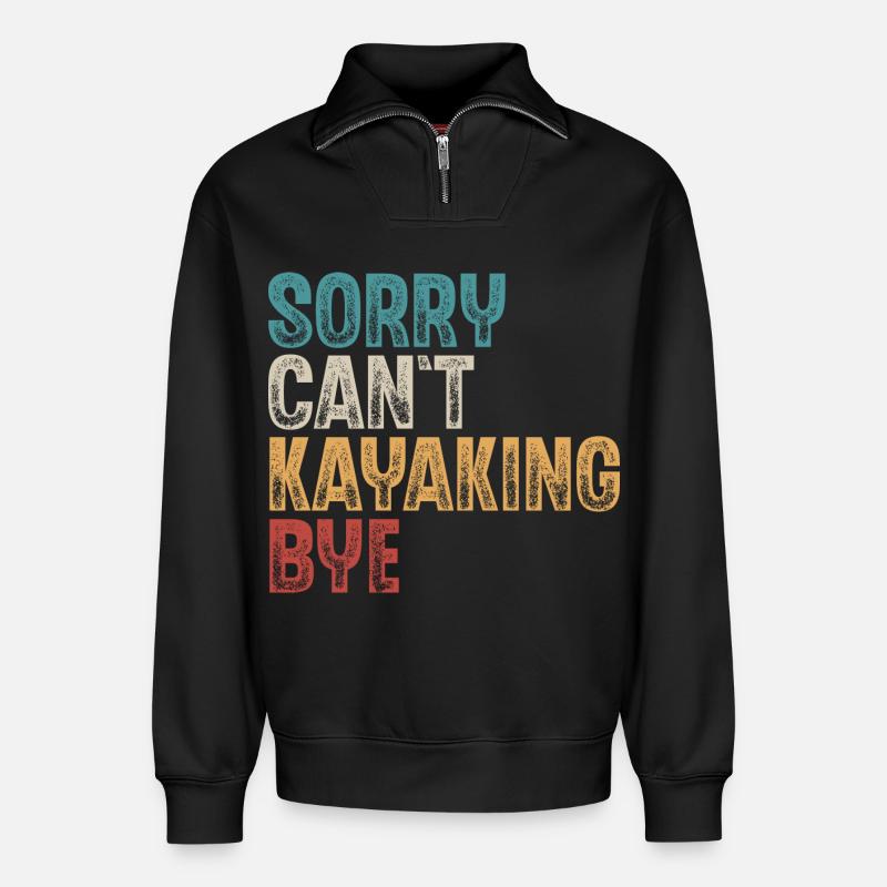 Kajak Kajakfahrer Kajaker - Relaxed Unisex Organic Half Zip Sweatshirt – von SPREAD - Schwarz