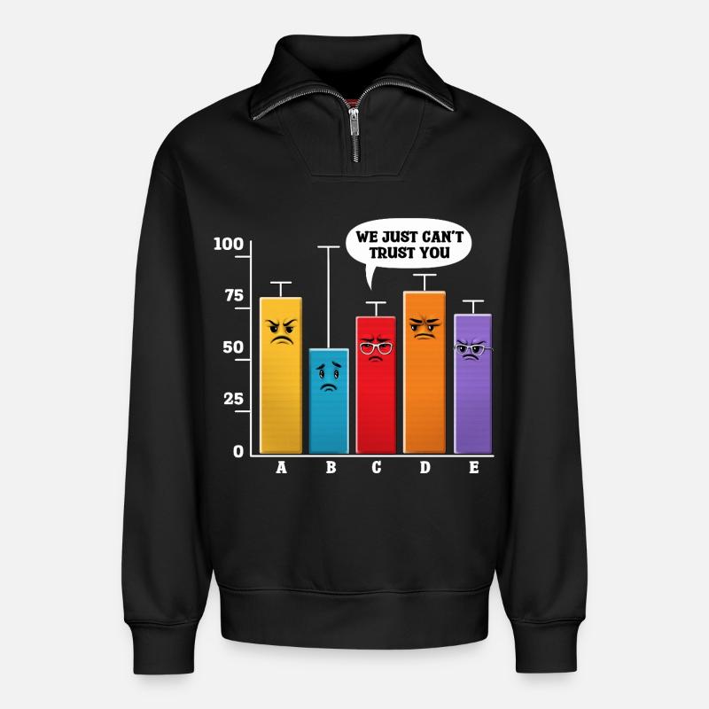 Data Science Analysis - Relaxed Unisex Organic Half Zip Sweatshirt – by SPREAD - black