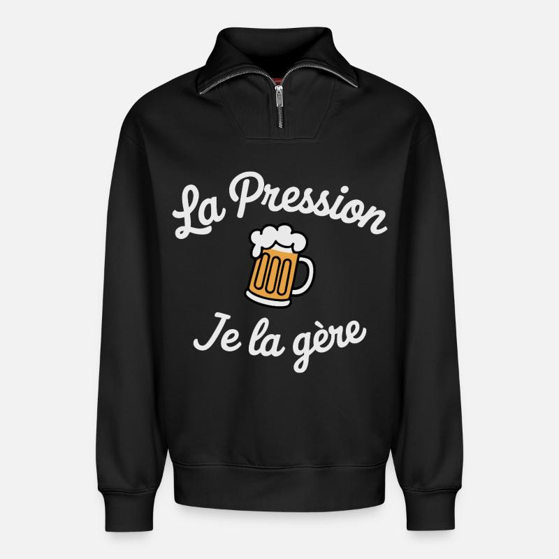 LAPRESSION1 - Relaxed Unisex Organic Half Zip Sweatshirt – von SPREAD - Schwarz