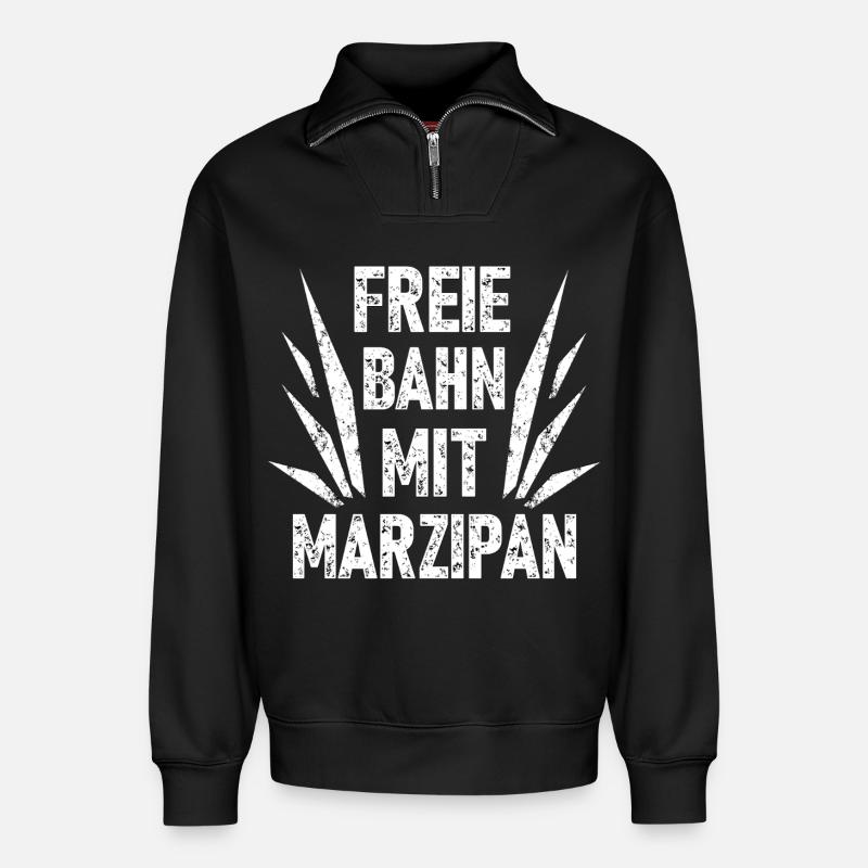 Freie Bahn Mit Marzipan - Relaxed Unisex Organic Half Zip Sweatshirt – von SPREAD - Schwarz