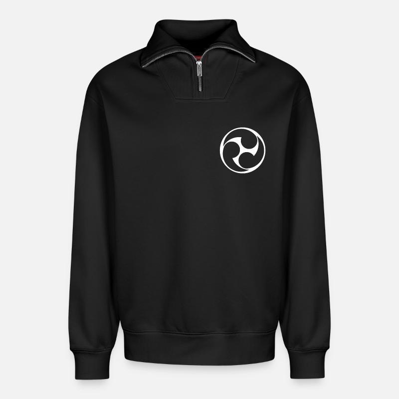 Triskel (W) - Relaxed Unisex Organic Half Zip Sweatshirt – von SPREAD - Schwarz