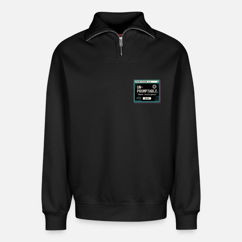 Unpromtable - Relaxed Unisex Organic Half Zip Sweatshirt – von SPREAD - Schwarz
