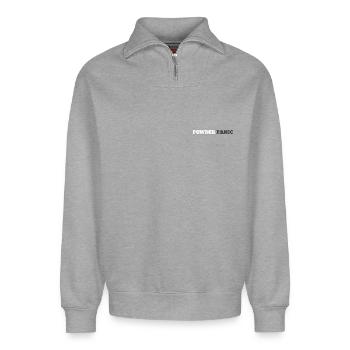 Powder Panic - Relaxed Unisex Organic Half Zip Sweatshirt – von SPREAD - Grau meliert - Vorne