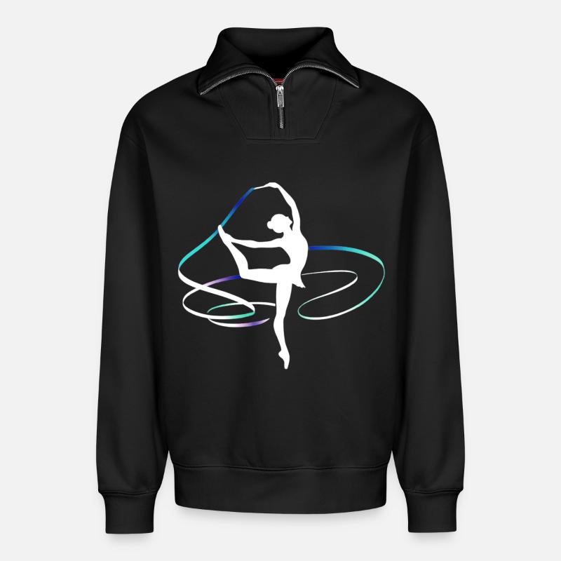 Tanzen - Relaxed Unisex Organic Half Zip Sweatshirt – von SPREAD - Schwarz