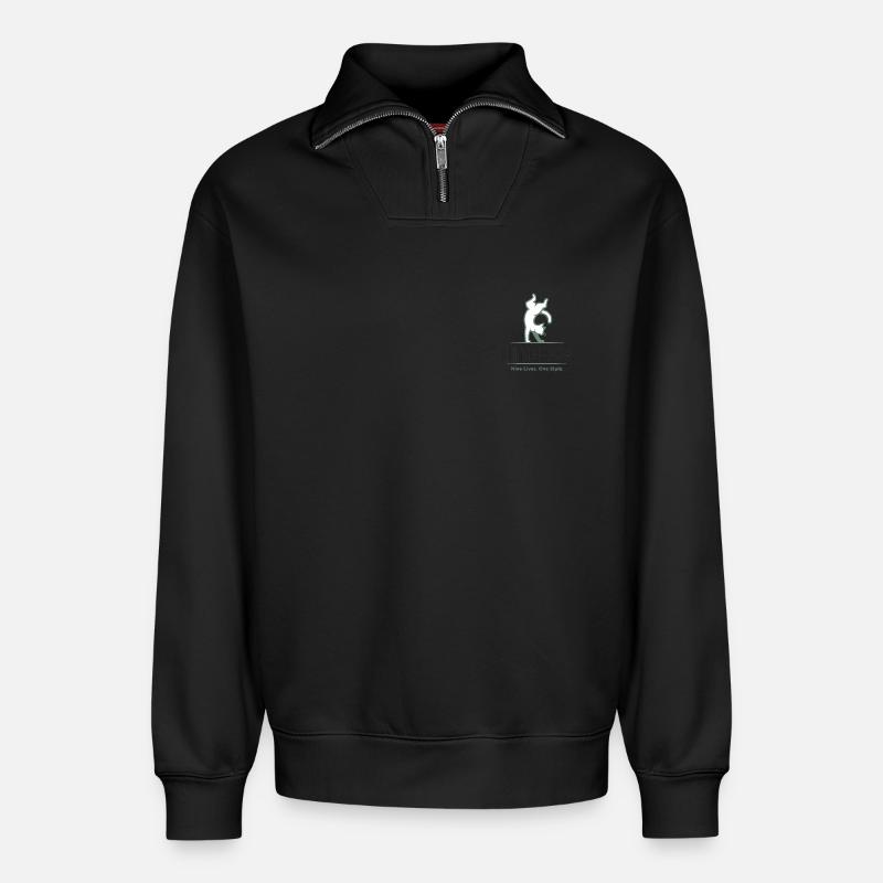 Ninepaw Logo - Relaxed Unisex Organic Half Zip Sweatshirt – von SPREAD - Schwarz