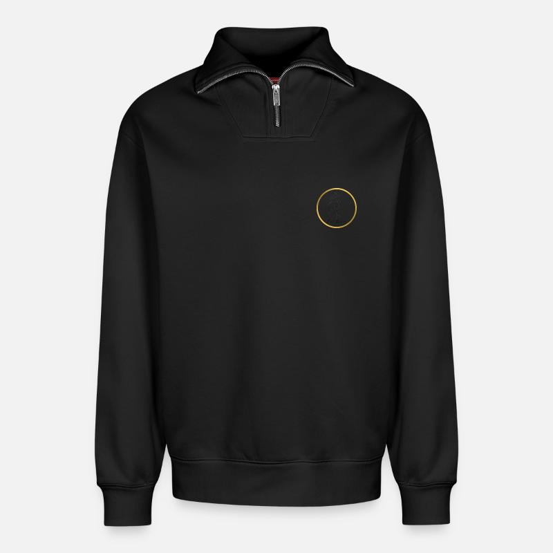 Pole Dance - Relaxed Unisex Organic Half Zip Sweatshirt – von SPREAD - Schwarz