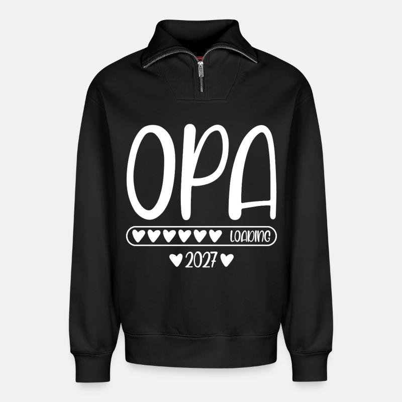Opa 2027 loading - Relaxed Unisex Organic Half Zip Sweatshirt – von SPREAD - Schwarz