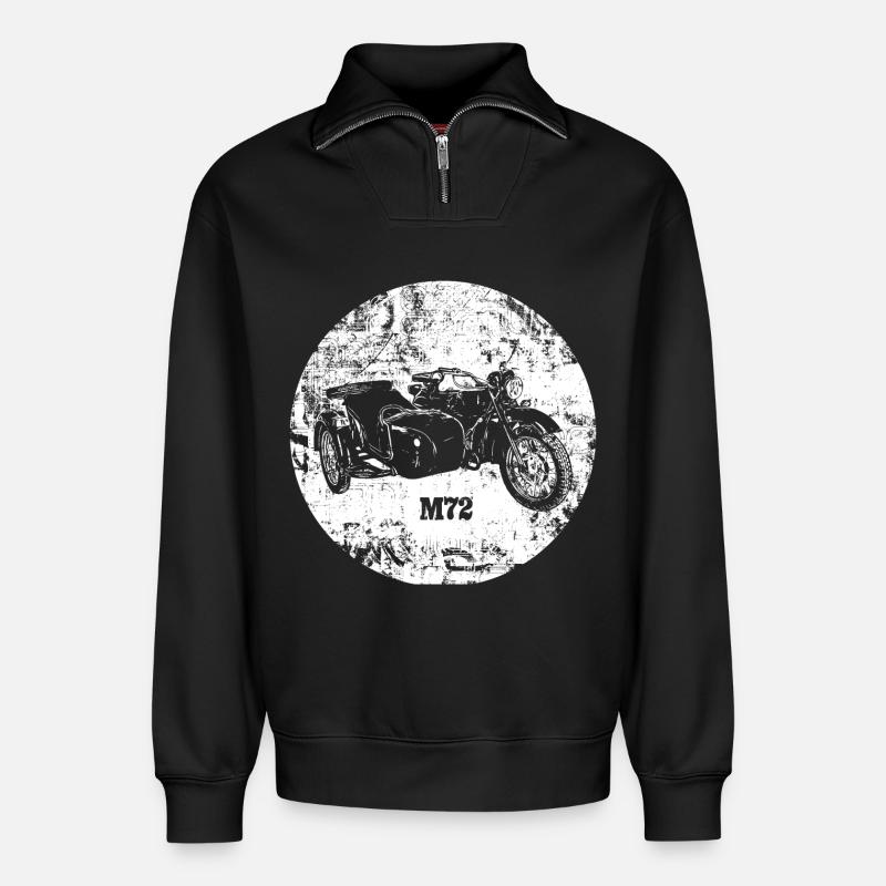 Ural M72 - Relaxed Unisex Organic Half Zip Sweatshirt – von SPREAD - Schwarz
