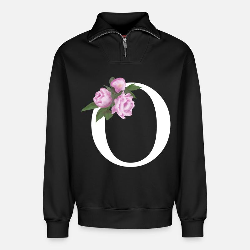O - Relaxed Unisex Organic Half Zip Sweatshirt – von SPREAD - Schwarz