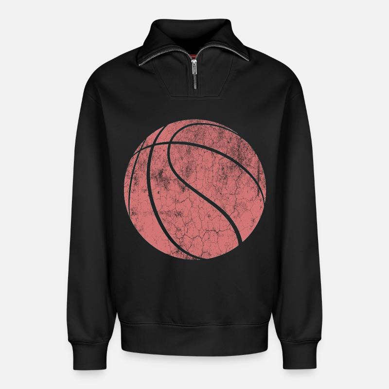 Basketball - Relaxed Unisex Organic Half Zip Sweatshirt – von SPREAD - Schwarz
