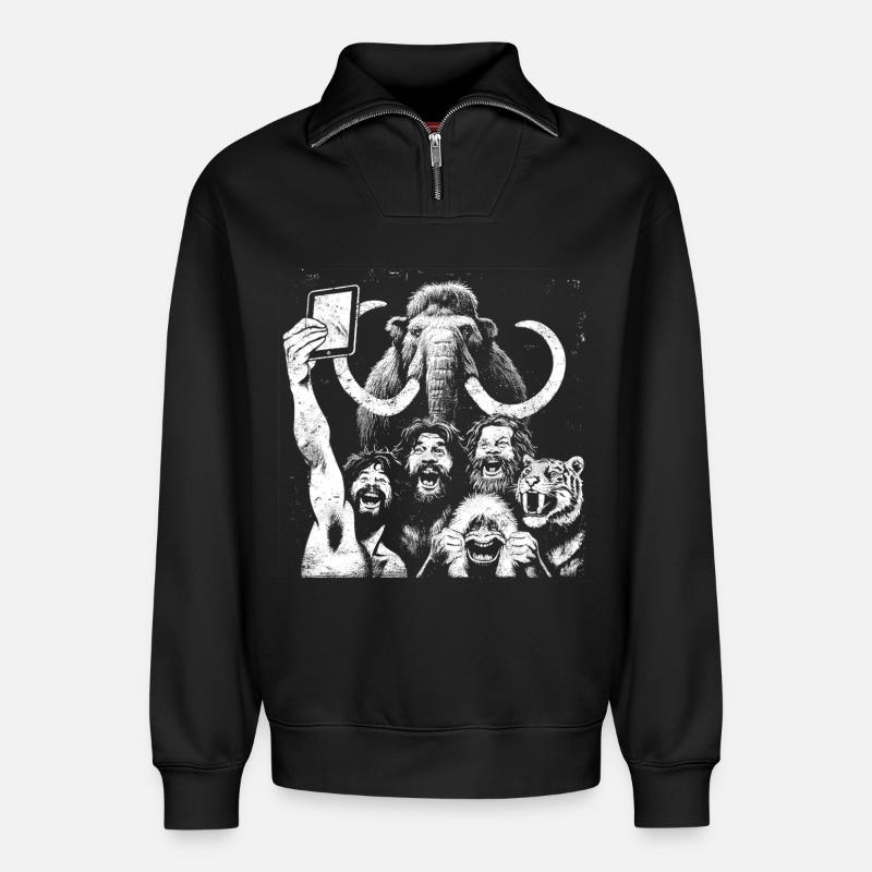 Savage Lion Pride Digitale Kunst - Relaxed Unisex Organic Half Zip Sweatshirt – von SPREAD - Schwarz