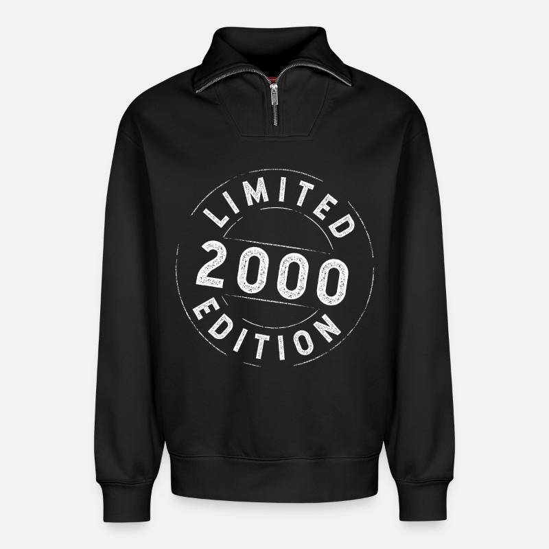 Edition limitée 2000 - Sweat unisexe décontracté en coton biologique à demi-zip – de SPREAD - noir