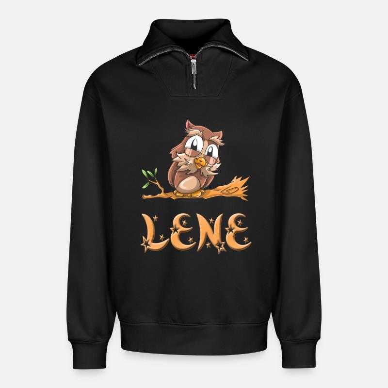 Eule Lene - Relaxed Unisex Organic Half Zip Sweatshirt – von SPREAD - Schwarz