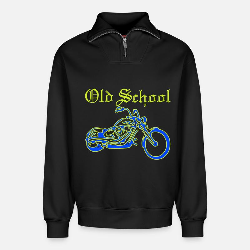 Motorrad, Roller, Moped - Relaxed Unisex Organic Half Zip Sweatshirt – von SPREAD - Schwarz