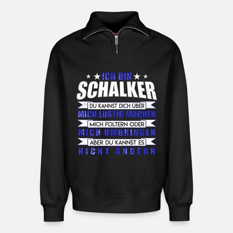 Ich bin Schalker | Fan Design Geschenkidee - Relaxed Unisex Organic Half Zip Sweatshirt – von SPREAD - Schwarz