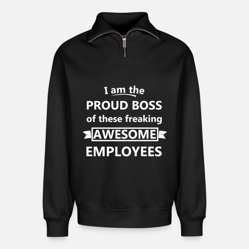Chef - Relaxed Unisex Organic Half Zip Sweatshirt – von SPREAD - Schwarz