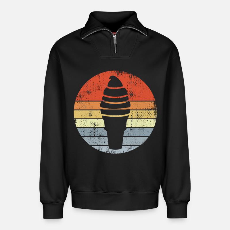 Hörnchen - Relaxed Unisex Organic Half Zip Sweatshirt – von SPREAD - Schwarz