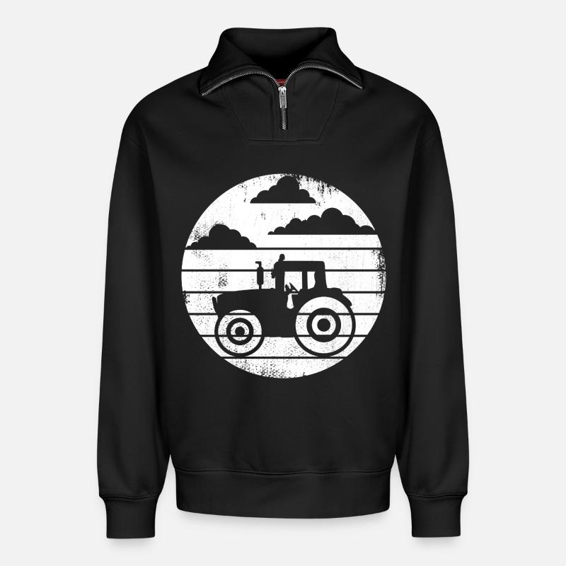 Traktor - Relaxed Unisex Organic Half Zip Sweatshirt – von SPREAD - Schwarz