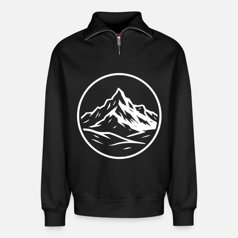 Gran Paradiso - Relaxed Unisex Organic Half Zip Sweatshirt – von SPREAD - Schwarz