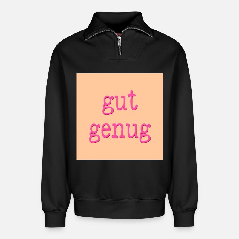 nervensystem gut genug - Relaxed Unisex Organic Half Zip Sweatshirt – von SPREAD - Schwarz