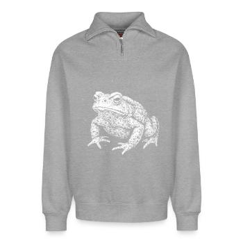 Crapaud - Sweat unisexe décontracté en coton biologique à demi-zip – de SPREAD - gris chiné - Devant