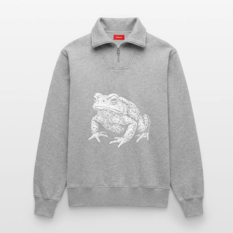 Toad Relaxed Unisex Organic Half Zip Sweatshirt – by SPREAD
