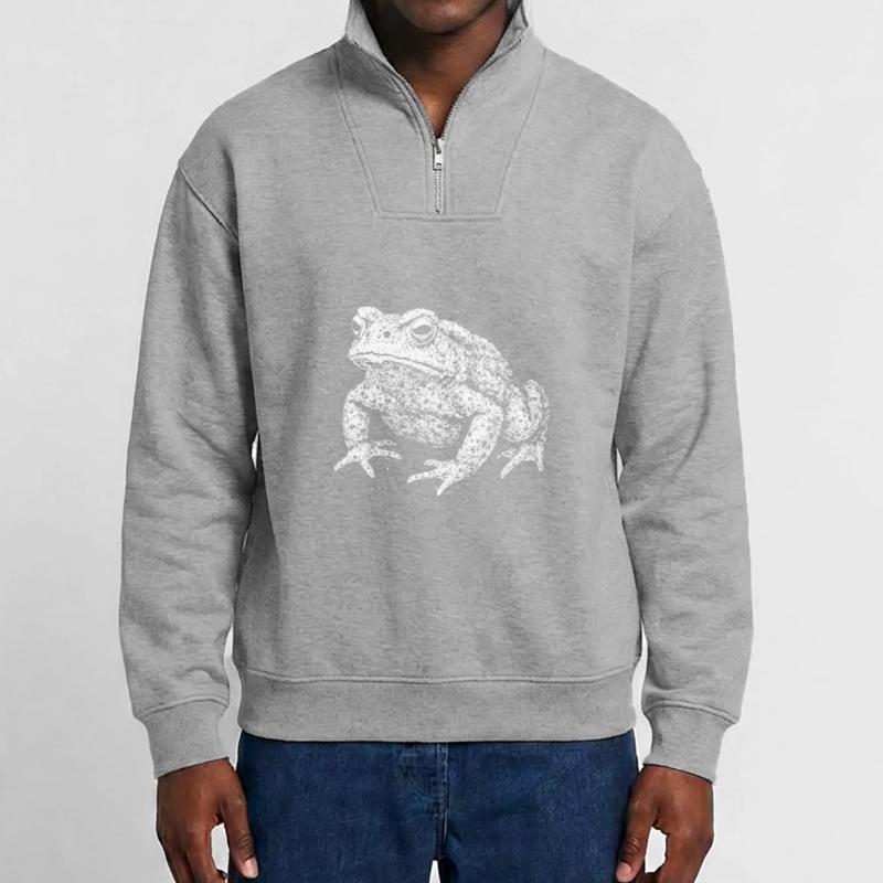 Toad Relaxed Unisex Organic Half Zip Sweatshirt – by SPREAD