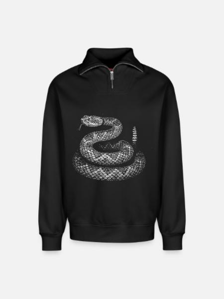 Snake - Relaxed Unisex Organic Half Zip Sweatshirt – by SPREAD - black