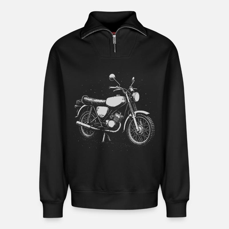 Zweitakt Liebe - Relaxed Unisex Organic Half Zip Sweatshirt – von SPREAD - Schwarz