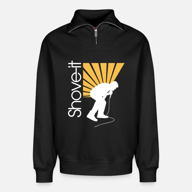SCHIEB ES, SCHIEB ES!! -AFFE - Relaxed Unisex Organic Half Zip Sweatshirt – von SPREAD - Schwarz