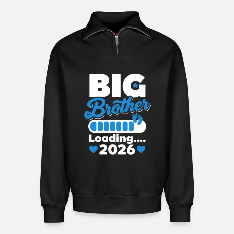 Big Brother Loading 2026 - Relaxed Unisex Organic Half Zip Sweatshirt – von SPREAD - Schwarz