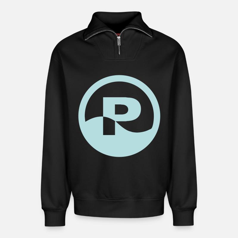 Pool - Relaxed Unisex Organic Half Zip Sweatshirt – von SPREAD - Schwarz
