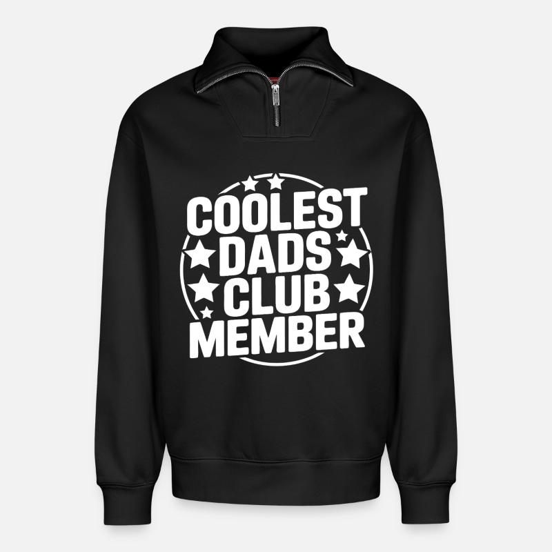Coolest Dad - Relaxed Unisex Organic Half Zip Sweatshirt – by SPREAD - black