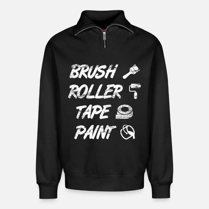Maler Spruch - Relaxed Unisex Organic Half Zip Sweatshirt – von SPREAD - Schwarz